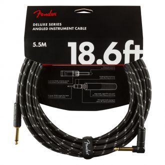 Fender Deluxe Series Instrument Cable Straight/Angle 18.6' Black Tweed