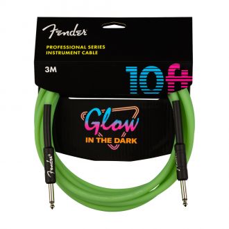 Fender Professional Glow in the Dark Green 3m Instrument Cable